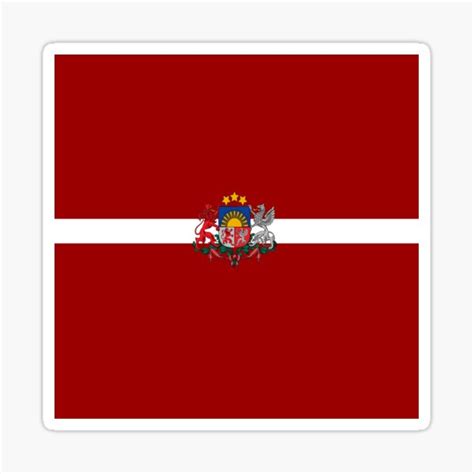 Latvian Flag Coat Of Arms Sticker For Sale By P I R Redbubble