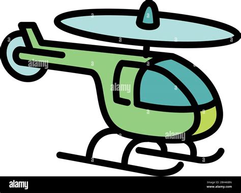 Icono de helicóptero de juguete Contorno helicóptero icono vector para