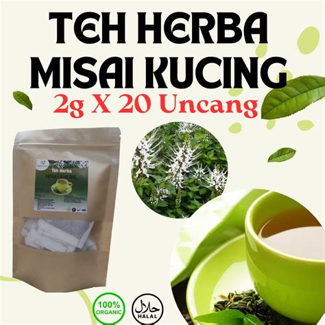 20 Uncang Teh Misai Kucing Orthosiphon Aristatus Tea Organic Drink