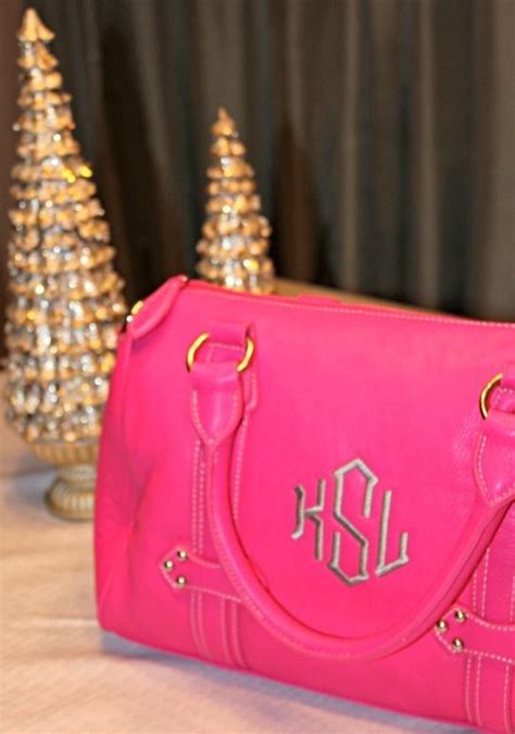 Pink Barrel Bag With Monogram In Graphite Myinitials