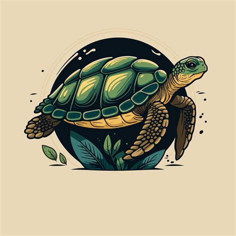 cute turtle logo mascot icon sea animal character illustration