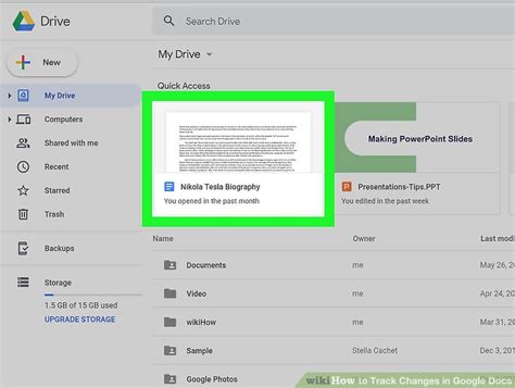 how to track changes in google doc