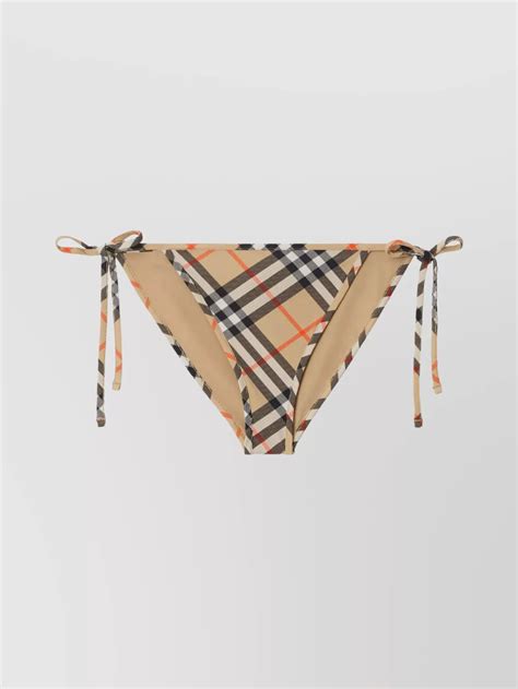 Burberry Checkered Side Tie Low Rise Bikini Briefs The Fashion Square