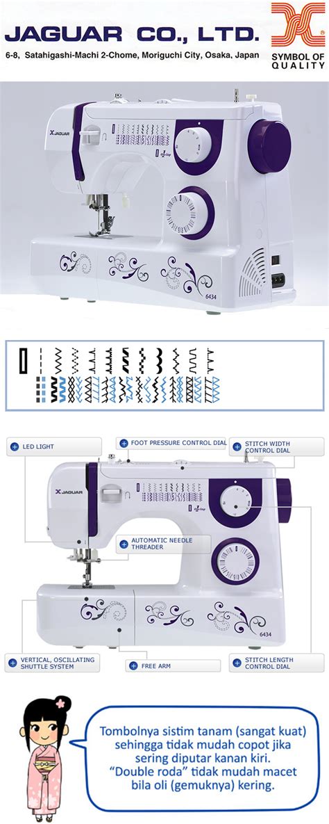 Mesin Jahit Portable Jaguar 6434