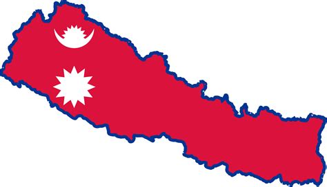 Clipart - Nepal Map Flag