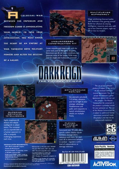 Dark Reign The Future Of War Cover Or Packaging Material MobyGames