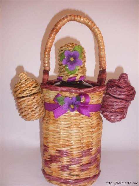 Плетение из газет. Оплетаем бутылки к Новому году!