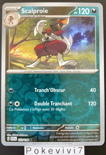 Carte Pokemon SCALPROIE 133 198 REVERSE EV1 Ecarlate Et Violet SV1 FR