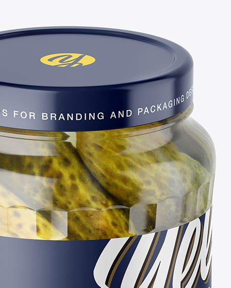 700ml Clear Glass Cucumbers Jar Mockup Free Download Images High
