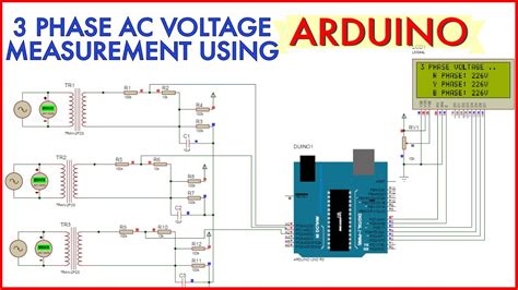 AC 3 Phase Voltage Measurement Using Arduino With Proteus Simulation