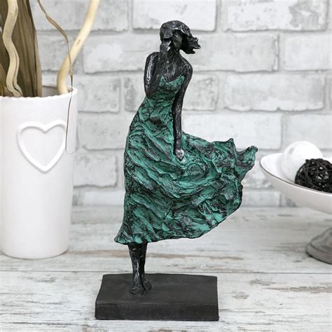 FIGURKA KOBIETY LADY W SUKNI ZIELONA GRAFITOWA37cm 6952162649