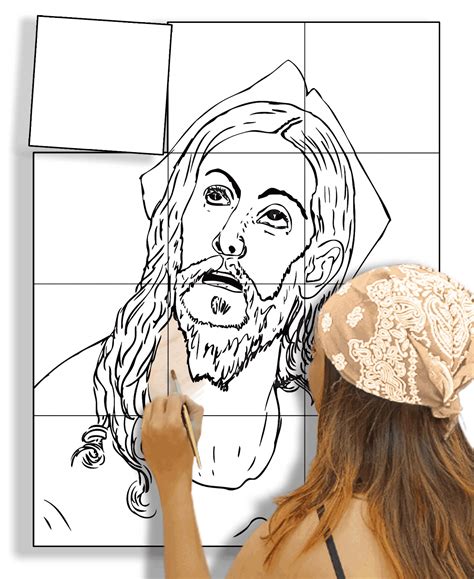 Giant Coloring Poster Head Of Christ By El Greco Free Printable