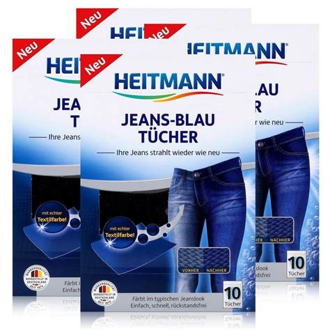 HEITMANN Textilfarbe Heitmann Jeans Blau Tücher (10 Tücher, Blau ...