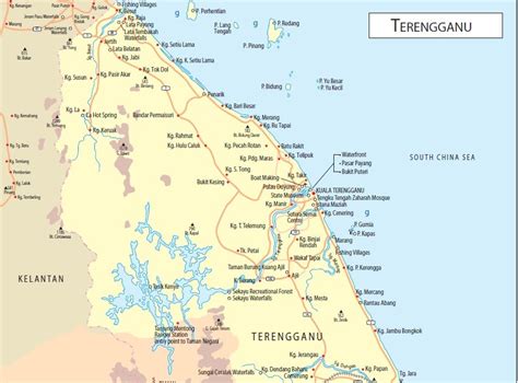 daerah terengganu peta terengganu attractions map google  maps