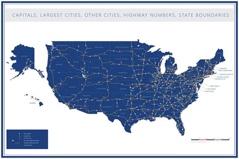 road map of the usa with states and cities 3