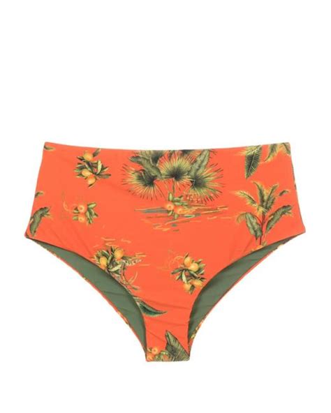 Lygia Nanny Violeta Botanical Print Bikini Bottoms In Orange Lyst UK