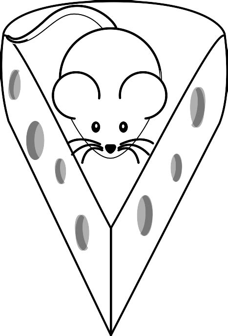 Black And White Mouse And Cheese Clip Art at Clker.com - vector clip ...