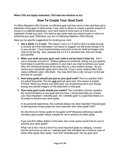 How to Create an Effective Goal Card | PDF