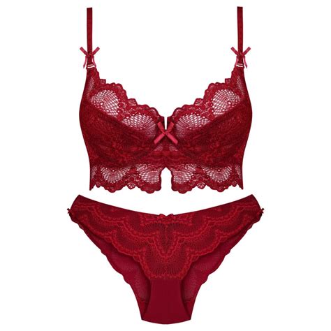 Lingerie Set Lace Bra Thong Guipure For Women Shopipersia