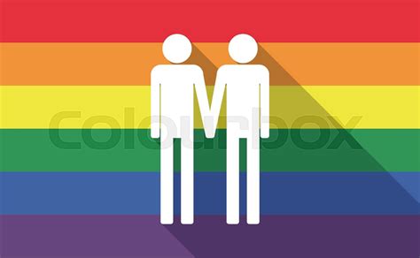 Long Shadow Gay Pride Flag With A Gay Couple Pictogram Stock Vector Colourbox