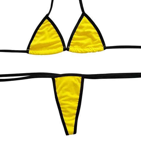 Bikini Con Tanga De Tres Puntos Para Mujer Ba Ador Sexy De Copa Triangular De