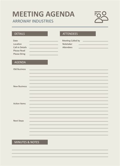 Customizable Meeting Agenda Template