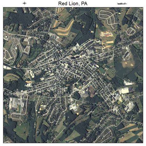 Aerial Photography Map of Red Lion, PA Pennsylvania