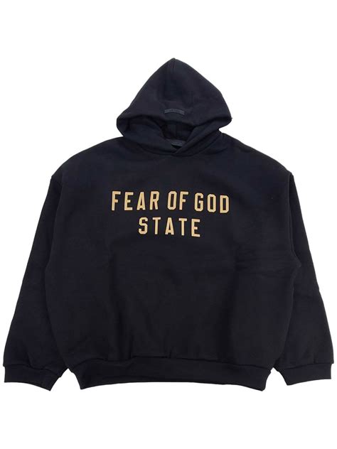 Fear Of God Essentials Fleece Hoodie Black Farfetch Uk