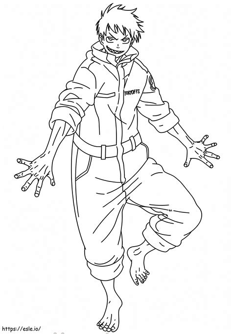 Printable Shinra Kusakabe coloring page