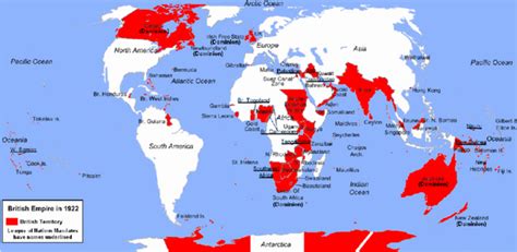 The British Empire At Its Greatest Extent In 1922 Reurope