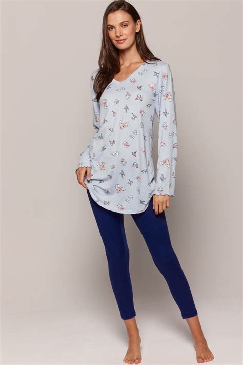 Claudel Lingerie Long Sleeve Top And Legging Bottom Pajama Set