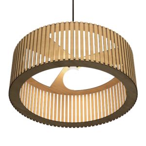 Luminária Pendente Vênus Modelo Ripado Mdf Cru Leroy Merlin