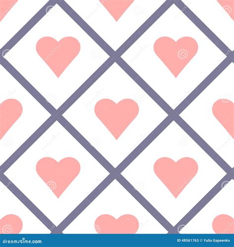 Valentine Seamless Hearts Pattern Vector Stock Vector Illustration Of