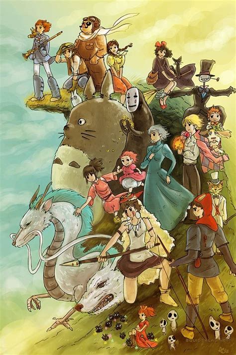 studio ghibli fan art  hilandera de almas studio ghibli characters