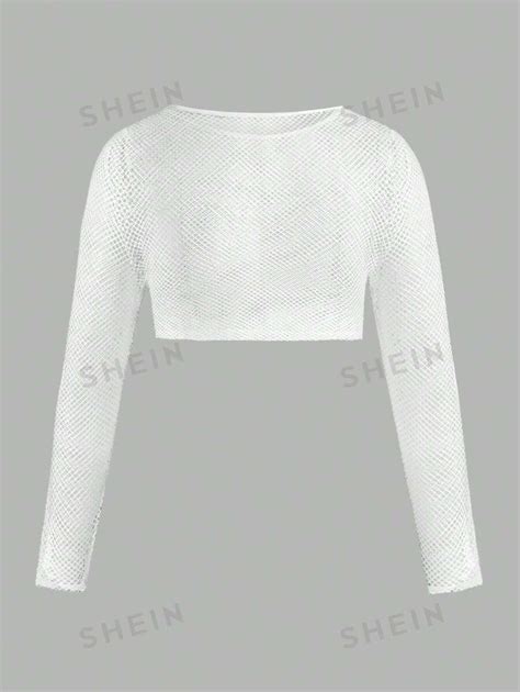 shein ezwear  size transparent mesh top black shein uk