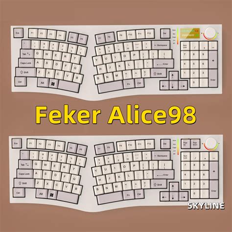 On Salefeker Alice Mechanical Keyboard Ergonomic Rgb Hot Swap Bluetooth Ghz Type C