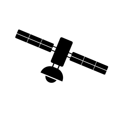 Space artificial satellite silhouette icon. Vector. 26729631 Vector Art