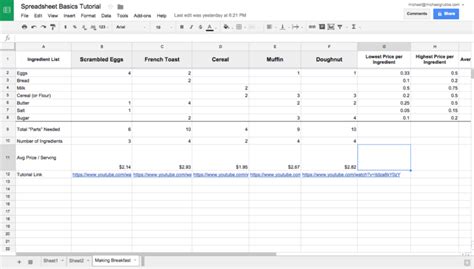 how to create a spreadsheet in google docs