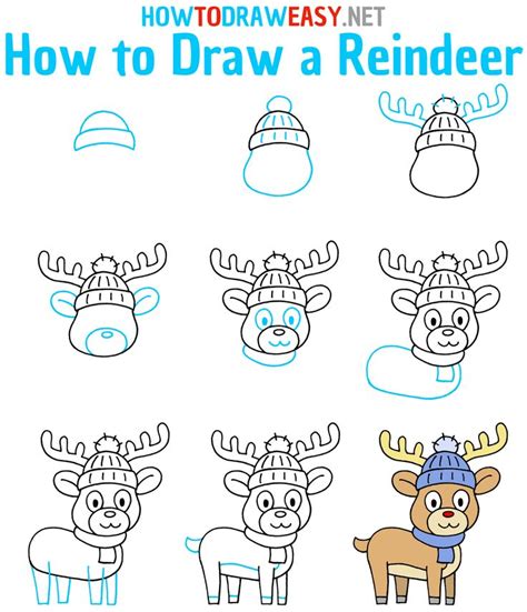 How To Draw A Reindeer Step By Step