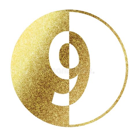 number  stock vector illustration   white gold