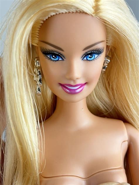 Vintage Nude Barbie Doll Articulated Body Long Blonde Hair Blue Eyes OOAK EBay