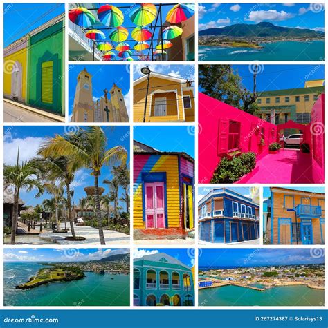 Buildings in the Center of Puerto Plata, Dominican Republic Editorial