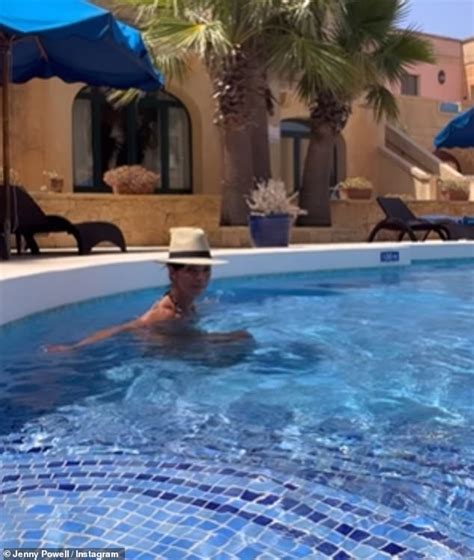 Jenny Powell Displays Her Incredible Figure In A Zebra Print Bikini As She Enjoys A Detox