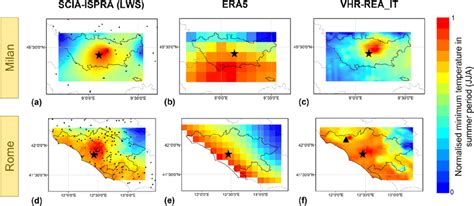 Spatial patterns of the minimum temperature during summer... | Download ...