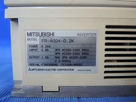 Mitsubishi Freqrol A024 Fr A024 02k Fr Pu03 Parameter Unit 02kw