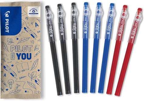 Pilot 8 Stylos FriXion Ball Stick Encre Gel Effaçable 2 Noirs 2