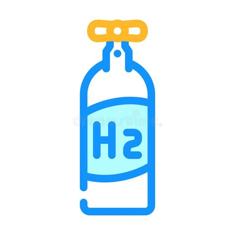 Cylinder Hydrogen Gas Color Icon Vector Illustration Stock Vector Illustration Of Symbol Line