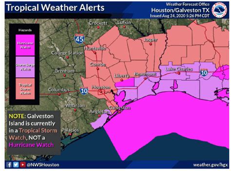 Galveston County Under Tropical Storm Watch According To National