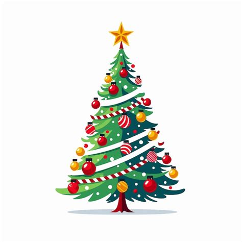 Premium Vector Elegant 2d Flat Christmas Tree Silhouette