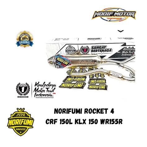 jual norifumi knalpot rocket  series stainless standart bore  crf